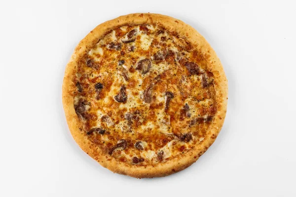 Pizza Con Queso Champiñones — Foto de Stock