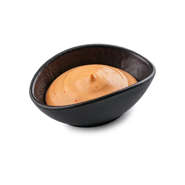 Bowl Tasty Sauce White Background — Stock Photo, Image