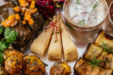 Lezzetli ve sağlıklı yiyecekler, seçici odaklanma