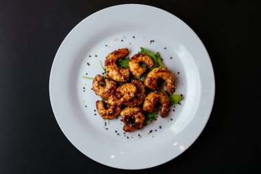 ızgara karides yakın