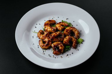 ızgara karides yakın