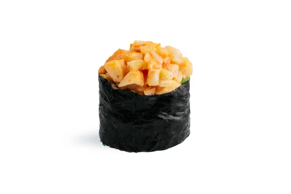 Sushi Japonés Fresco Sobre Fondo Blanco — Foto de Stock