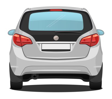 Araba - arkadan görünüm - gümüş araba