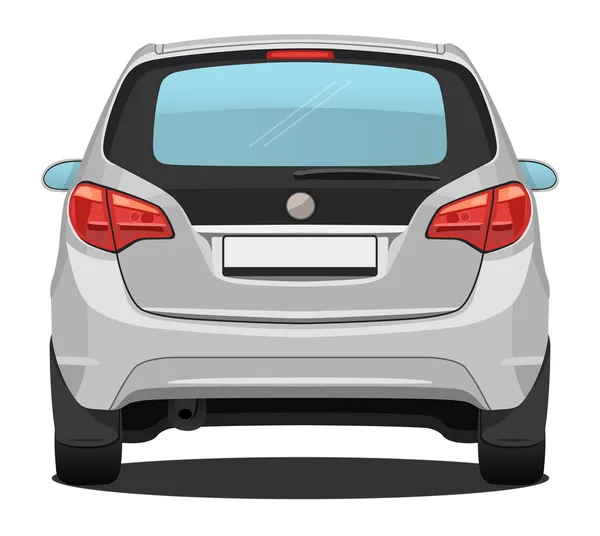 Car - back view - Silver Car — Stock Photo, Image