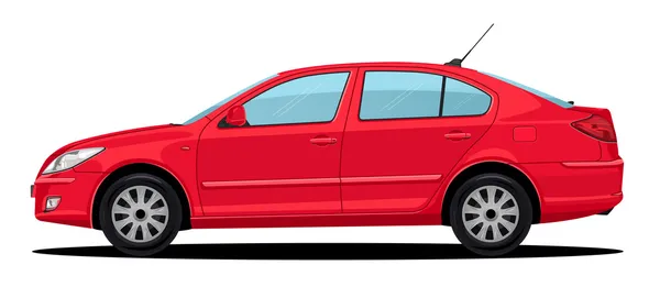 Red Car - Side view - Profile view — Stock Photo, Image