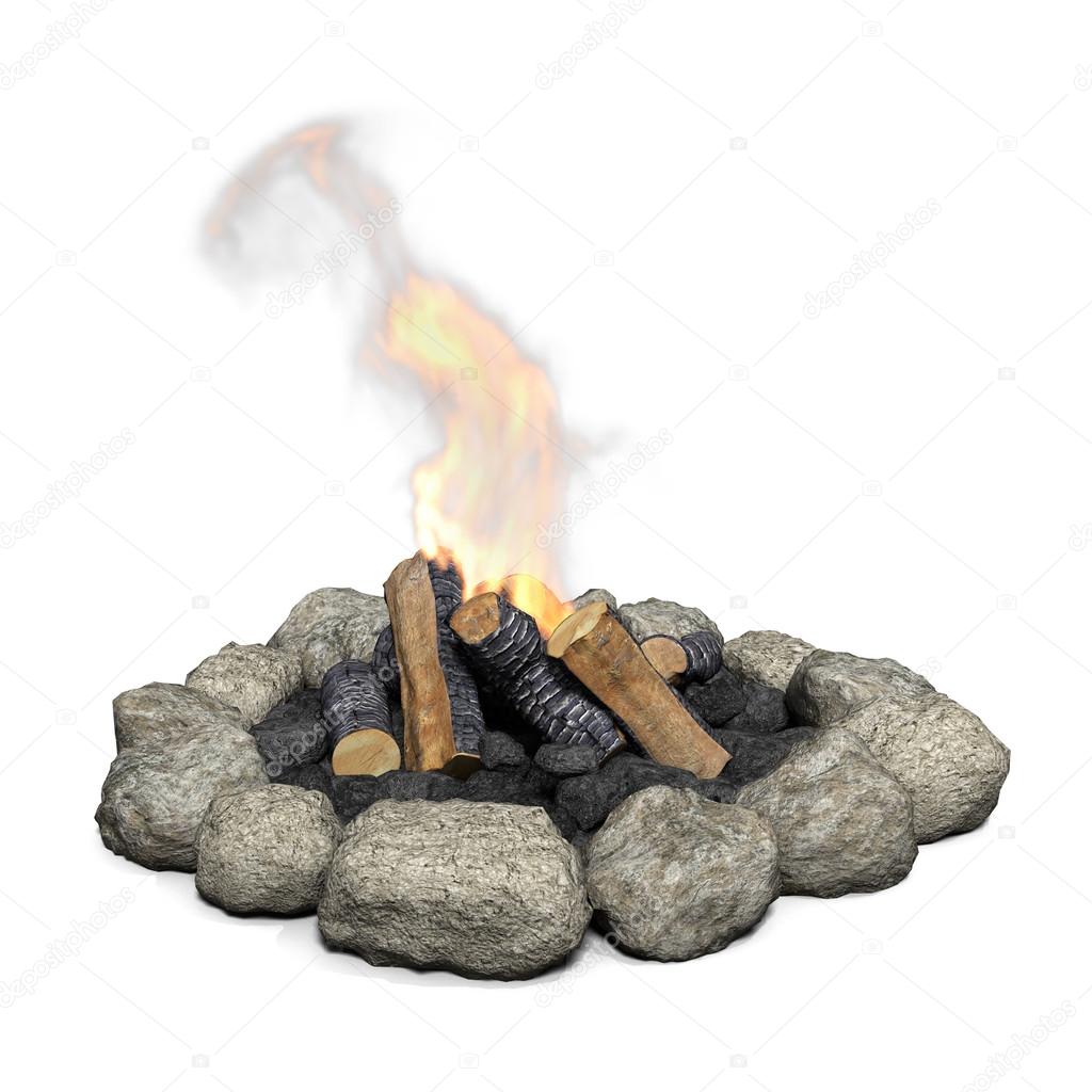 Illustration of Campfire with fire.