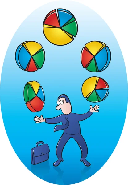 Žonglér výsečového grafu — Stockový vektor