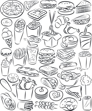 fast food simgesi seti