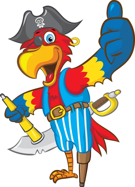 Loro pirata — Vector de stock