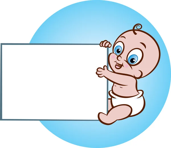 Baby med banner — Stock vektor