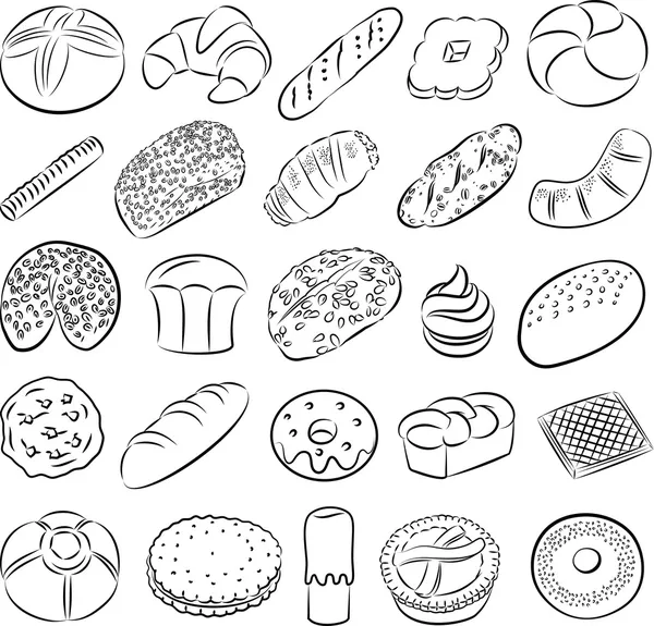 Galletas y panes — Vector de stock