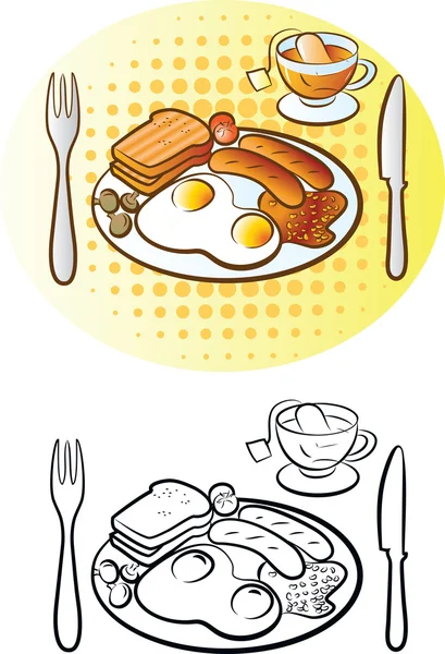 Desayuno inglés — Vector de stock