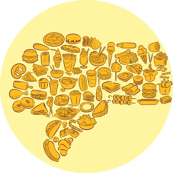 Alimentos polegares para baixo —  Vetores de Stock