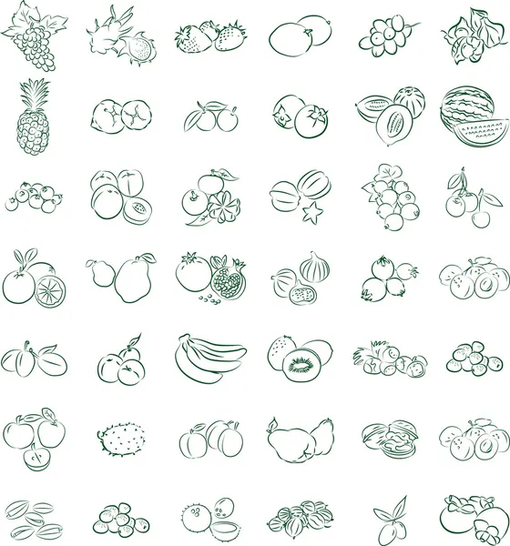 Conjunto de iconos de fruta — Archivo Imágenes Vectoriales