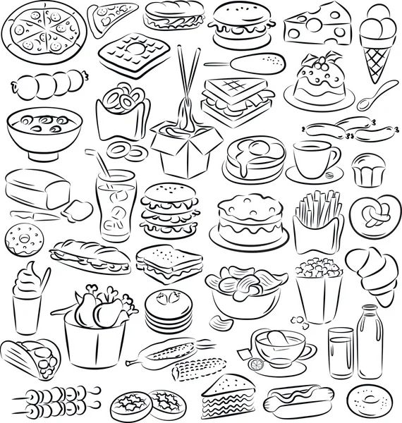 Alimentos y bebidas — Vector de stock