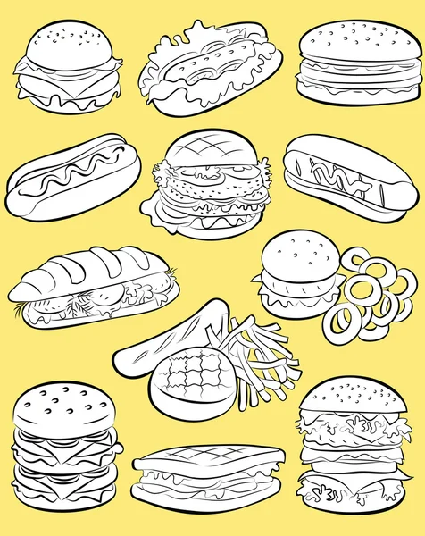 Juego de hamburguesas — Vector de stock