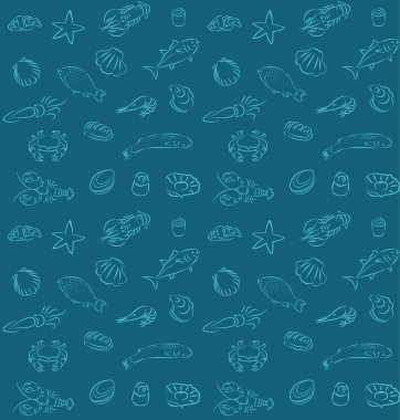 Seamless seafood pattern
