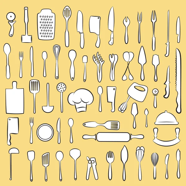 Kitchen utensil set — Stock Vector