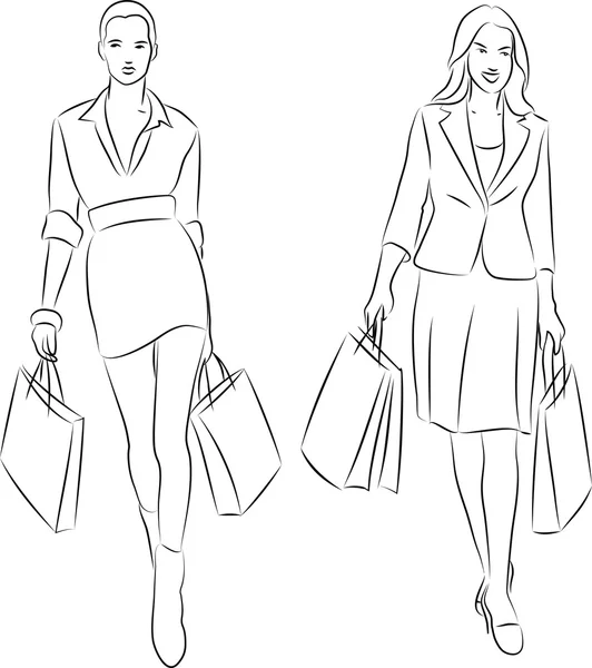 Shopping femmes — Image vectorielle