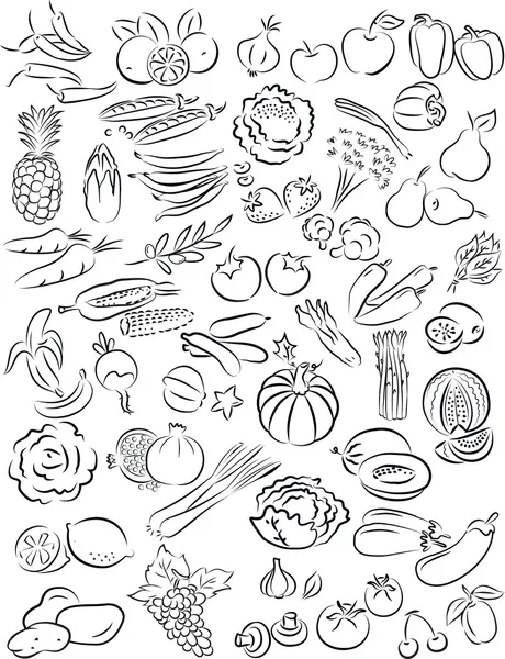 Ortaggi e frutta Illustrazione Stock