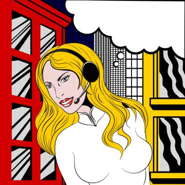 Çağrı Merkezi operatörü pop art