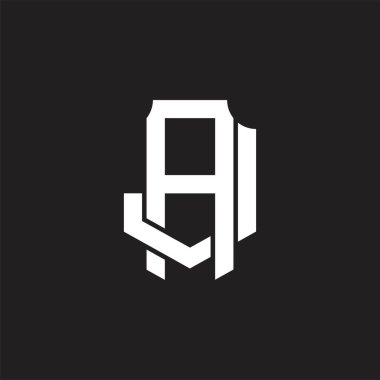 Üst üste binen biçim tasarım şablonu ile AJ Logo monogramı