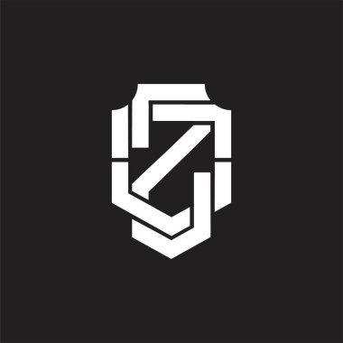 Üst üste binen biçim tasarım şablonlu ZO Logo monogramı