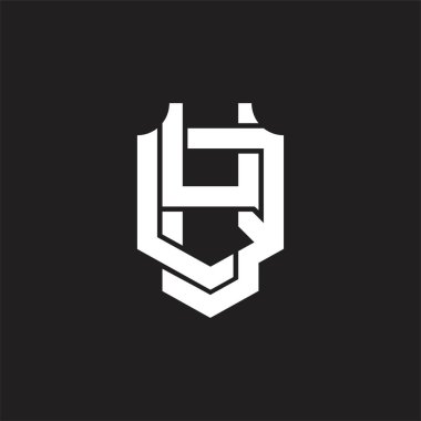 Üst üste binen biçim tasarım şablonlu YQ Logo monogramı