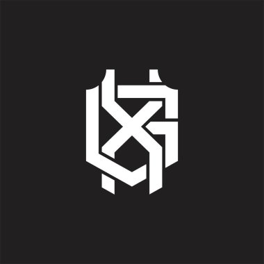 Üst üste binen biçim tasarım şablonlu XG Logo monogramı
