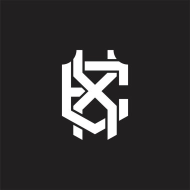 Üst üste binen biçim tasarım şablonlu XC Logo monogramı