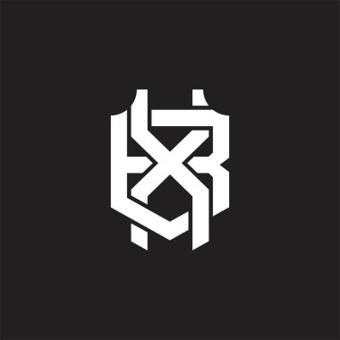 Üst üste binen biçim tasarım şablonlu XB Logo monogramı