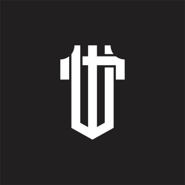 Üst üste binen biçim tasarım şablonu ile WT Logo monogramı