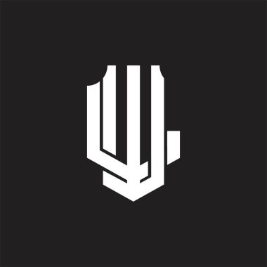 Üst üste binen stil tasarım şablonu ile WL Logo monogramı