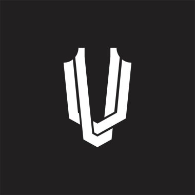 Üst üste binen biçim tasarım şablonlu VV logo monogramı