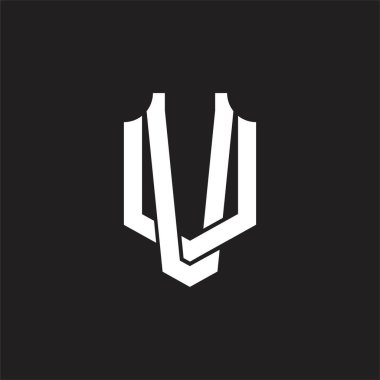 Üst üste binen biçim tasarım şablonlu VU Logo monogramı