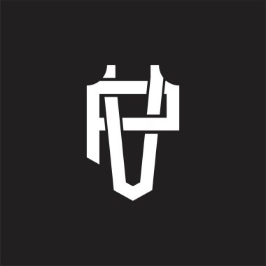 Üst üste binen biçim tasarım şablonlu VP Logo monogramı