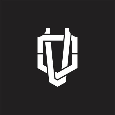 Üst üste binen biçim tasarım şablonlu VO Logo monogramı