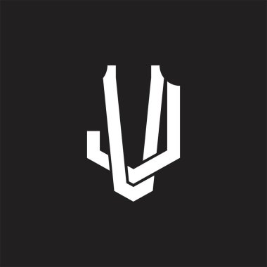 Üst üste binen biçim tasarım şablonu ile VJ Logo monogramı