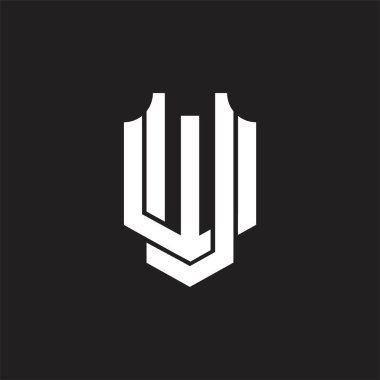 Üst üste binen biçim tasarım şablonlu UW logo monogramı