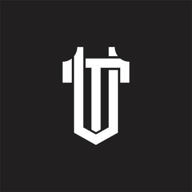 Üst üste binen biçim tasarım şablonlu UT Logo monogramı