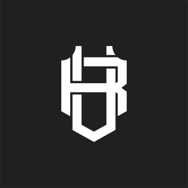 Üst üste binen biçim tasarım şablonlu UR Logo monogramı