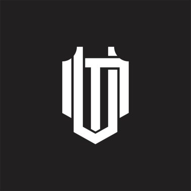 Üst üste binen biçim tasarım şablonlu UM Logo monogramı