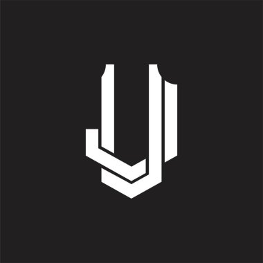 Üst üste binen biçim tasarım şablonu ile UJ Logo monogramı