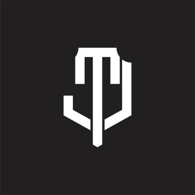 Üst üste binen biçim tasarım şablonu ile TJ Logo monogramı
