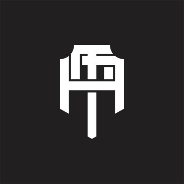 Üst üste binen stil tasarım şablonlu TA logo monogramı