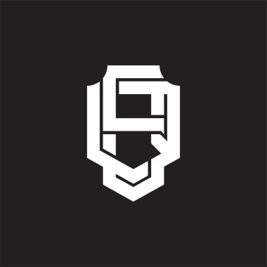 Üst üste binen biçim tasarım şablonlu SQ Logo monogramı