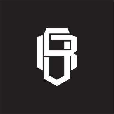 Üst üste binen biçim tasarım şablonlu SR Logo monogramı