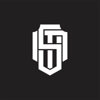 Üst üste binen biçim tasarım şablonlu SM Logo monogramı