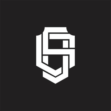 Üst üste binen biçim tasarım şablonlu SG logo monogramı