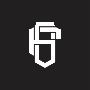 Üst üste binen biçim tasarım şablonu ile SF Logo monogramı